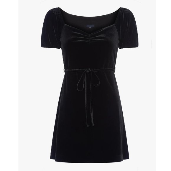 🎁 FRENCH CONNECTION Yule Velvet Tie Waist Minidress - Picture 4 of 4